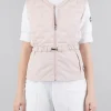 GILET CORTO TESSUTO STRETCH CON CINTURA