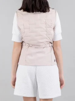 GILET CORTO TESSUTO STRETCH CON CINTURA