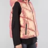 GILET IMBOTTITO ROSA CON CAPPUCCIO