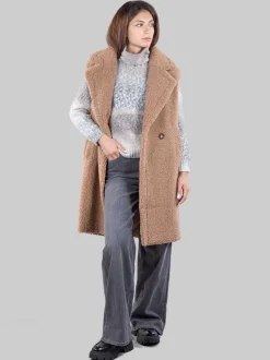 Gilet lungo in ecopelliccia