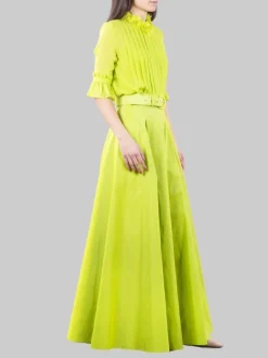 GONNA LUNGA LIME CON CINTURA IN VITA