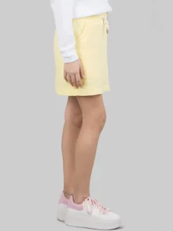 GONNA MINI GIALLA IN TESSUTO ELASTICIZZATO JACQUARD CON COULISSE IN VITA
