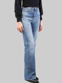 JEANS A VITA ALTA CON FONDO SVASATO LEGGERMENTE ELASTICIZZATI