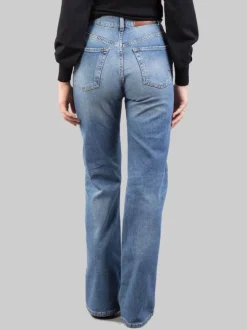 JEANS A VITA ALTA CON FONDO SVASATO LEGGERMENTE ELASTICIZZATI