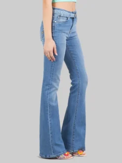 JEANS FLORA IN DENIM ELASTICIZZATO CON CINTURA