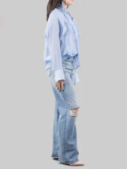 JEANS FRANCINE IN DENIM LAVATO CON ROTTURE ANTERIORI