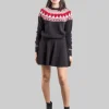 MAGLIA PULLOVER IN STILE NORDICO NERA A FANTASIA CUORI