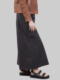 MAXI PANTALONI ELLE IN COTONE ELASTICIZZATO NERO CON GAMBE AMPIE