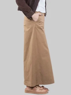 MAXI PANTALONI ELLE IN COTONE ELASTICIZZATO SABBIA CON GAMBE AMPIE
