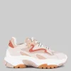 MAXI SNEAKER ADDICT IN PELLE E TELA NUDE E MARRONE ARAGON