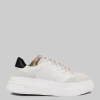 MAXI SNEAKER IMPULS IN PELLE BIANCA CON SPOILER NERO
