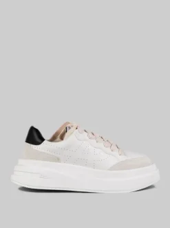 MAXI SNEAKER IMPULS IN PELLE BIANCA CON SPOILER NERO