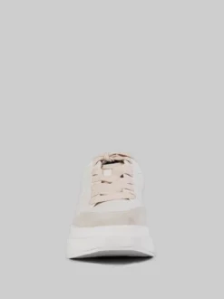 MAXI SNEAKER IMPULS IN PELLE BIANCA CON SPOILER NERO