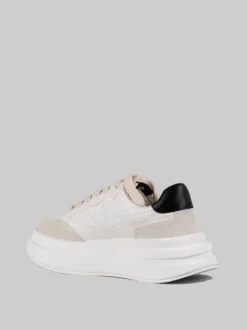 MAXI SNEAKER IMPULS IN PELLE BIANCA CON SPOILER NERO