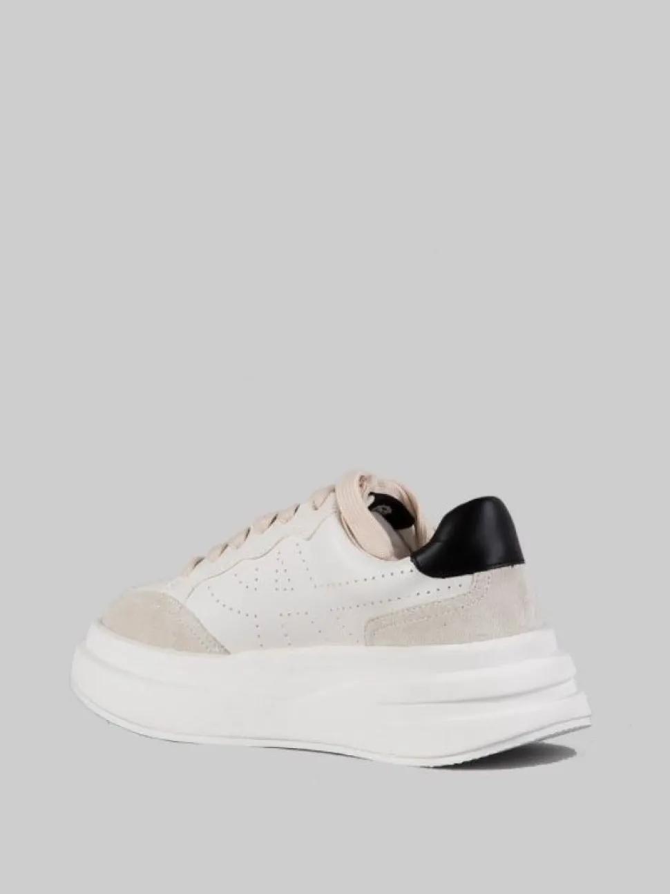 MAXI SNEAKER IMPULS IN PELLE BIANCA CON SPOILER NERO