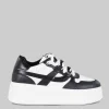 MAXI SNEAKER MATCH IN PELLE BICOLORE BIANCA E NERA