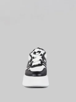 MAXI SNEAKER MATCH IN PELLE BICOLORE BIANCA E NERA