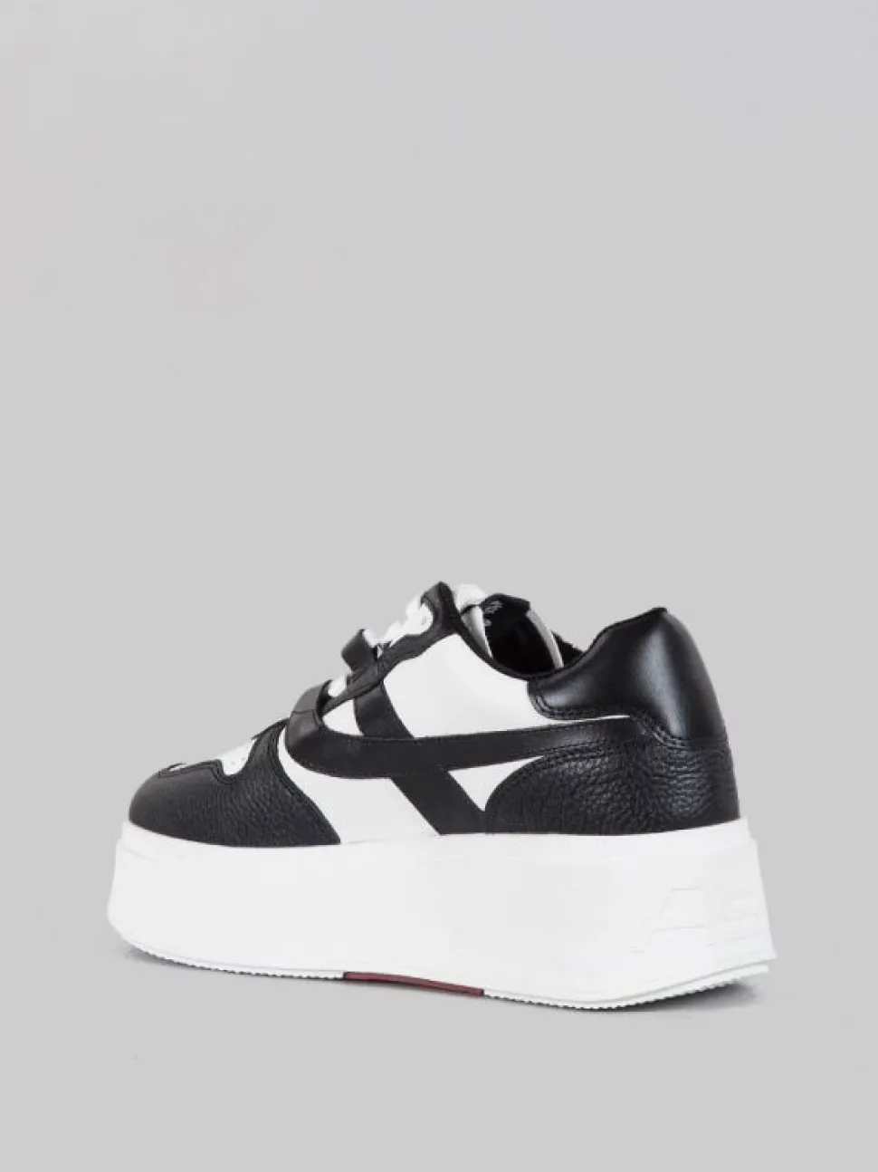 MAXI SNEAKER MATCH IN PELLE BICOLORE BIANCA E NERA