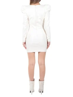 MINI ABITO ELSY DRESS BIANCO IN ECOPELLE