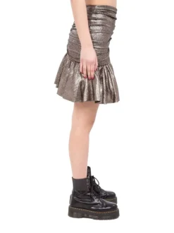 MINI GONNA WILLA A VITA ALTA IN TESSUTO ELASTICIZZATO STAMPATO GLITTER