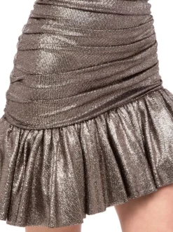 MINI GONNA WILLA A VITA ALTA IN TESSUTO ELASTICIZZATO STAMPATO GLITTER