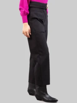 PANTALONI CARGO NERI IN TESSUTO ELASTICIZZATO CON CINTURA LOVE BIRDS