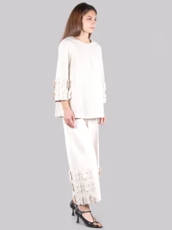 Pantaloni con fiori