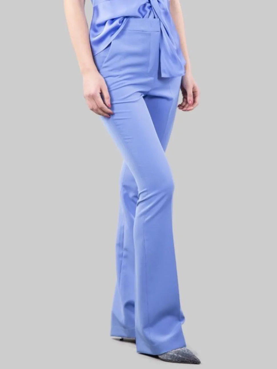 PANTALONI FLARE BLU PERVINCA