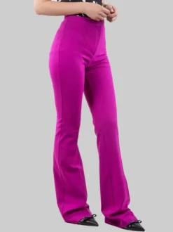 PANTALONI FLARE HULKA IN TESSUTO ELASTICIZZATO VIOLA
