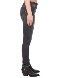 PANTALONI IRIS SUPERSKINNY IN DENIM LAVATO NERO