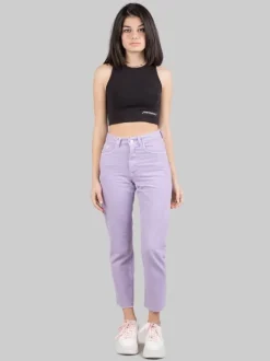 PANTALONI JEANS MODELLO 5 TASCHE IN DENIM LILLA
