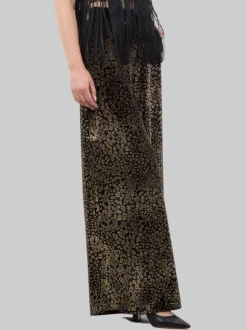 PANTALONI PALAZZO ANIMALIER IN TESSUTO EFFETTO CINIGLIA