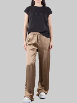 PANTALONI SPORTIVI IN SATIN CON ELASTICO IN VITA
