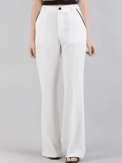 PANTALONI VITA ALTA IN TESSUTO ELASTICIZZATO