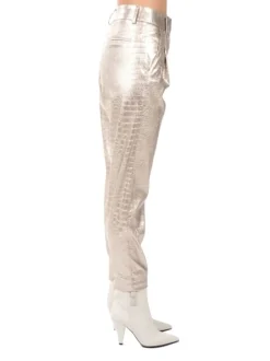 PANTALONI ZELMA ORO IN ECOPELLE STAMPA COCCO