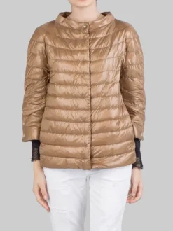 PIUMINO CORTO CAMMELLO MODELLO CAPPA IN NYLON ULTRALEGGERO