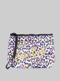 POCHETTE ALINE IN SCUBA A FANTASIA CUORI MULTICOLORE