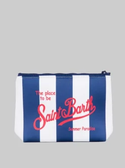 POCHETTE ALINE IN SCUBA A RIGHE BIANCA E BLU