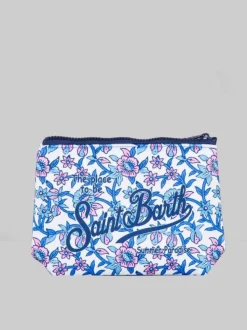POCHETTE ALINE IN SCUBA A FANTASIA FLOREALE SU FONDO BIANCO