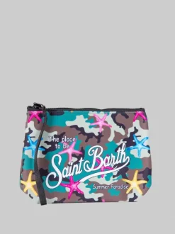 POCHETTE ALINE IN SCUBA CAMOUFLAGE CON STELLE MARINE