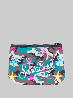 POCHETTE ALINE IN SCUBA CAMOUFLAGE CON STELLE MARINE