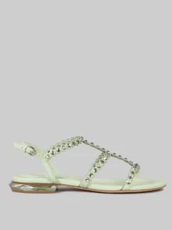 SANDALI SAPHIR IN PELLE CON APPLICAZIONI DI STRASS BICOLORE