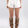 SHORTS BIANCHI VALENTINA IN ECOPELLE A VITA ALTA