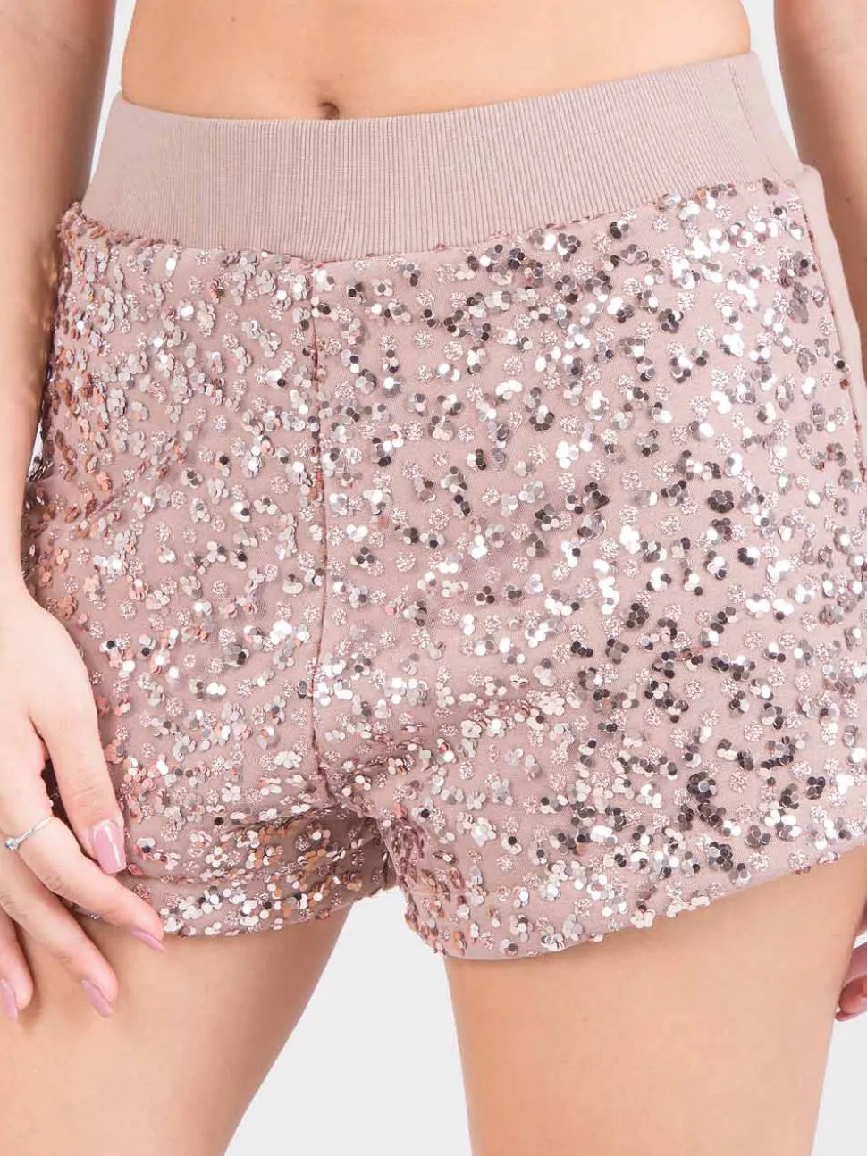 Shorts in glitter e paillettes