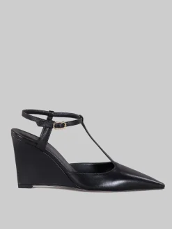 Slingback affusolata con zeppa