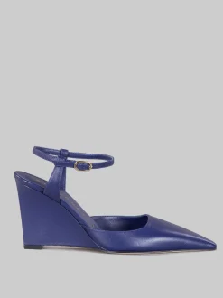 Slingback affusolata con zeppa