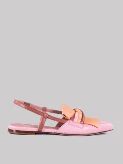 Slingback in pelle multicolore