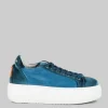 SNEAKER BOLLA IN CAMOSCIO E TESSUTO TURCHESE