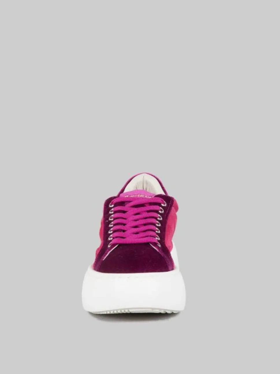 SNEAKER BOLLA IN CAMOSCIO E TESSUTO VIOLA E ROSA SHOCKING