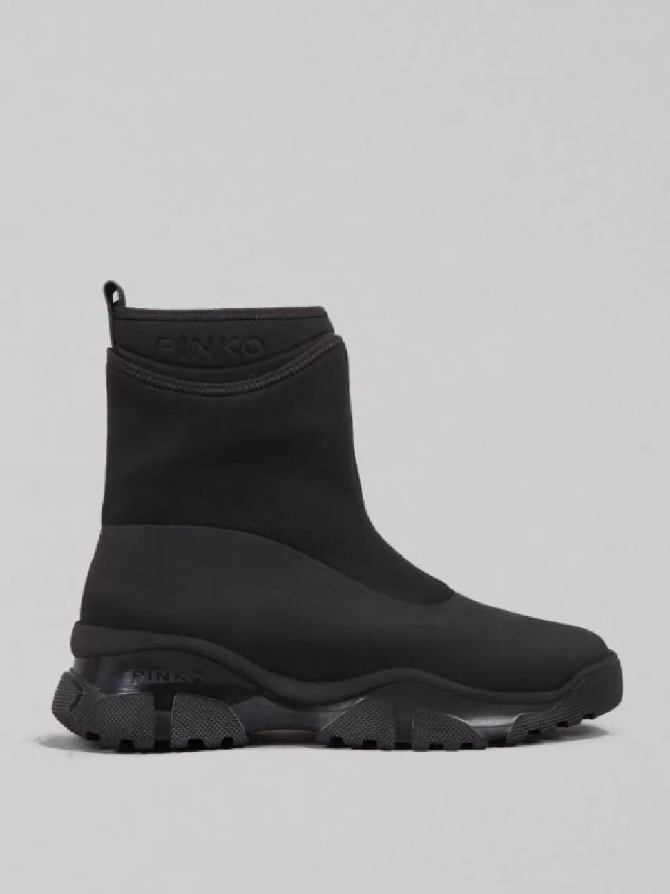 STIVALETTI IN PELLE GOMMATA E NEOPRENE